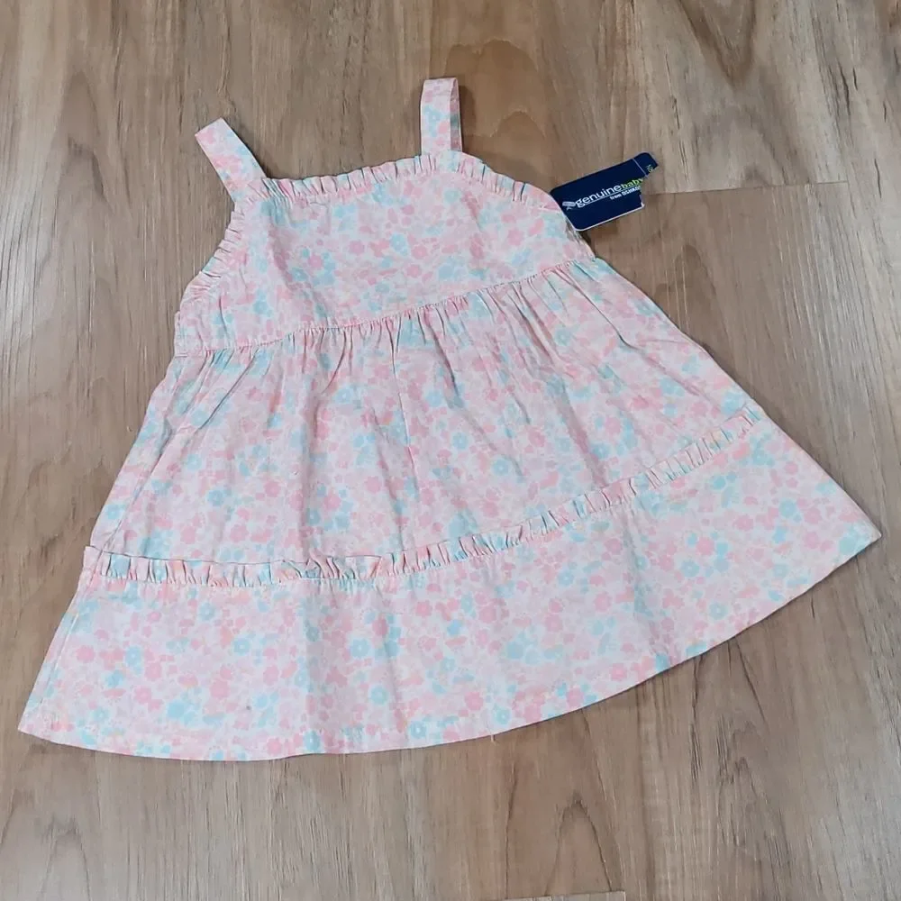 💜NWT Vintage OshKosh Ditsy Floral Sleeveless Dress 3-6 months